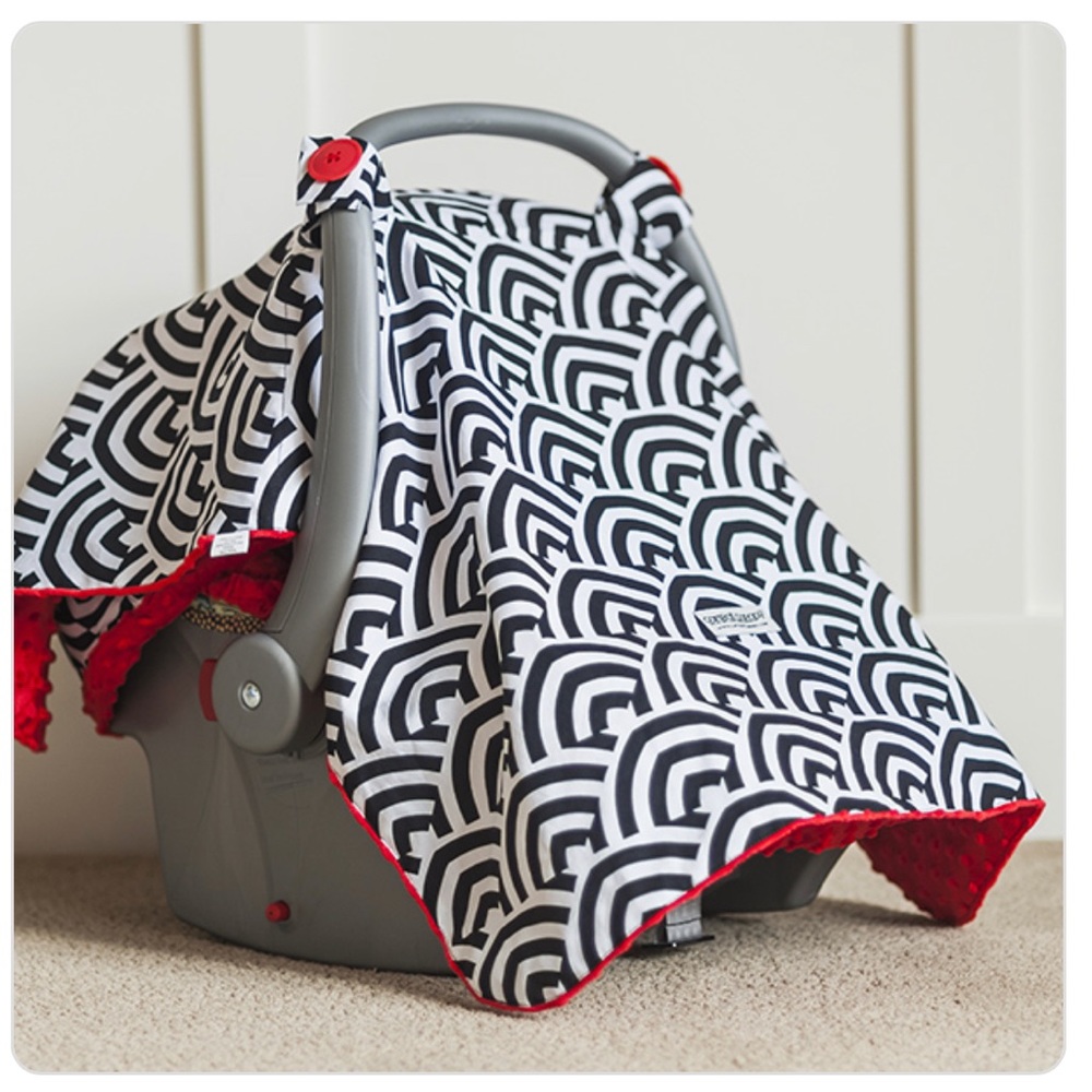 Car seat Canopy Cover Black & White See Pics